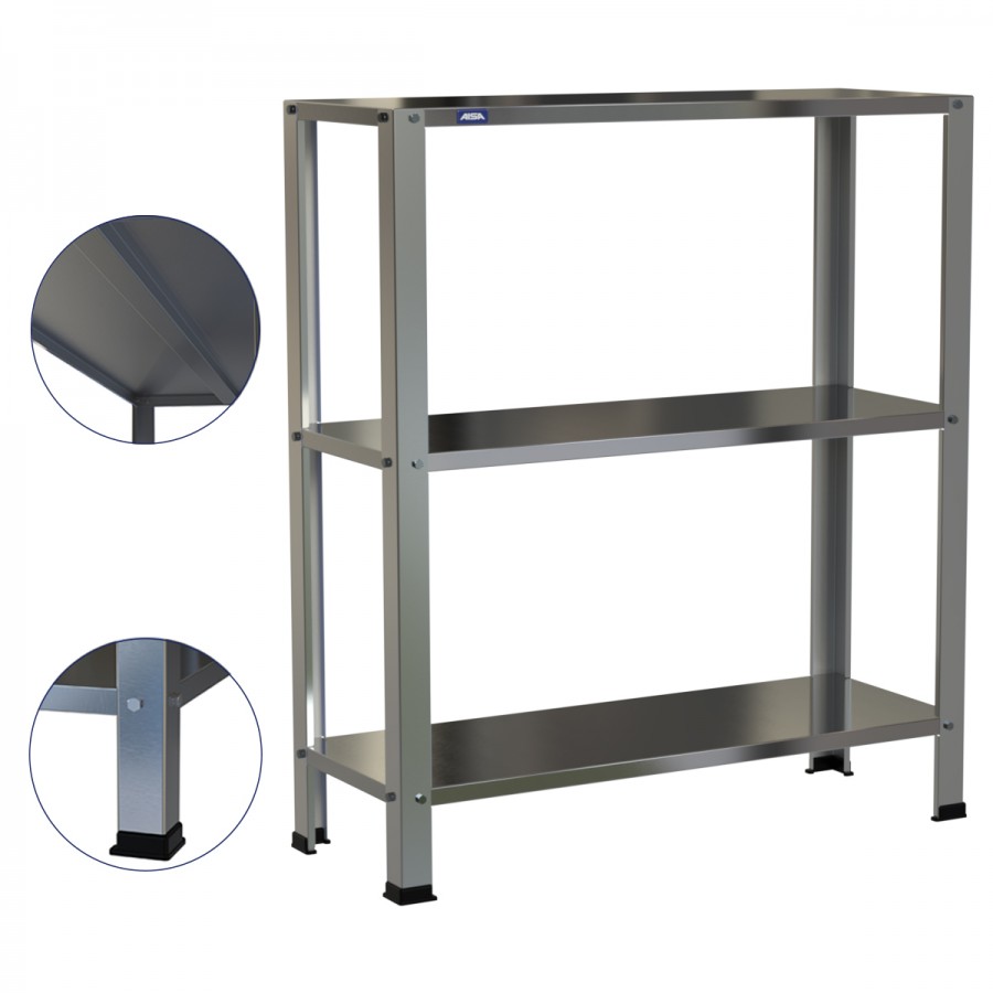 Estante Armário Prateleira Inox 3 Bandejas 300 X 800 Aisa